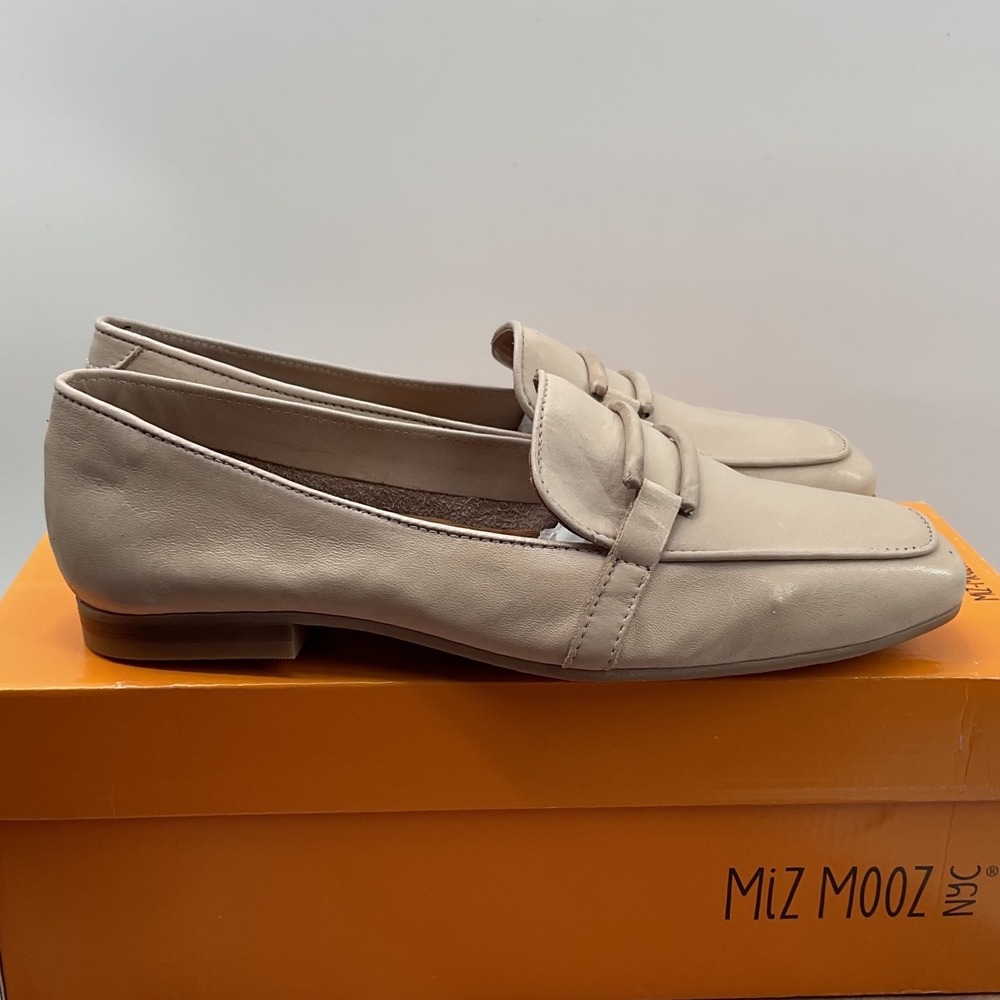 Miz Mooz Ziya Cream Leather Square Toe Loafers Shoes Made in Portugal Size 38 - Picture 7 of 11
